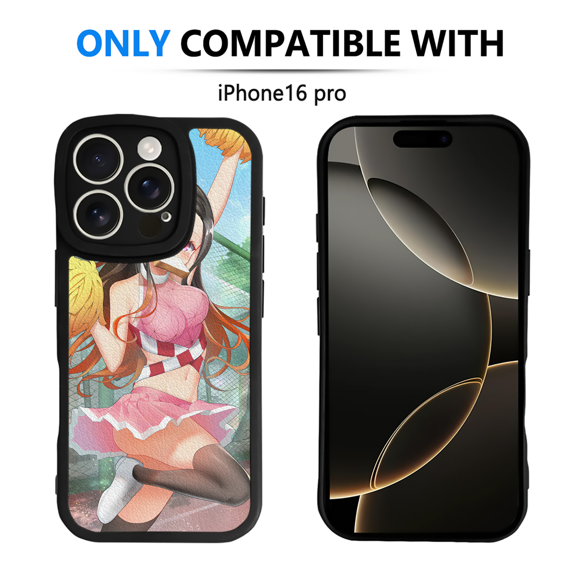 （画像用） 鬼滅の刃（きめつのやいば）竈門 禰󠄀豆子／かまど ねずこ Kamado Nezuko 【iPhone 16シリーズ対応】シリコンスマホケース（レザー調） 材質：シリコン